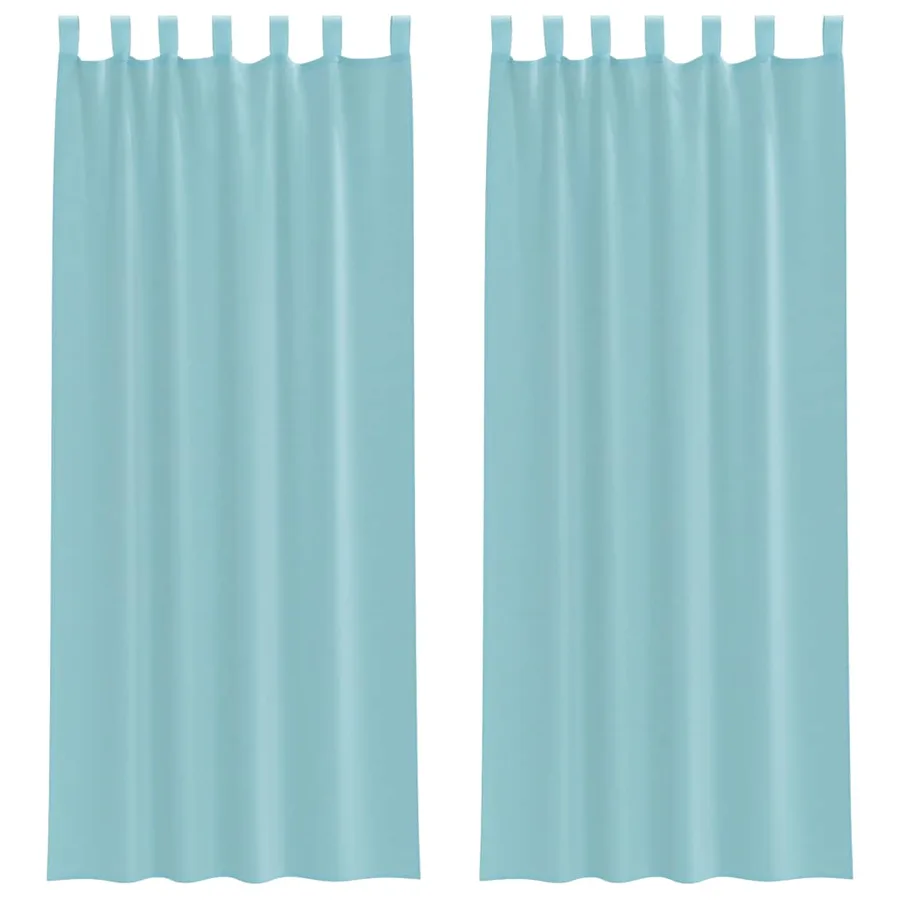 Rideaux en voile avec passe-tringles 2 pcs turquoise - 2