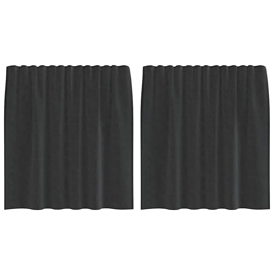 Rideaux en voile avec passants 2 pcs noir - 2