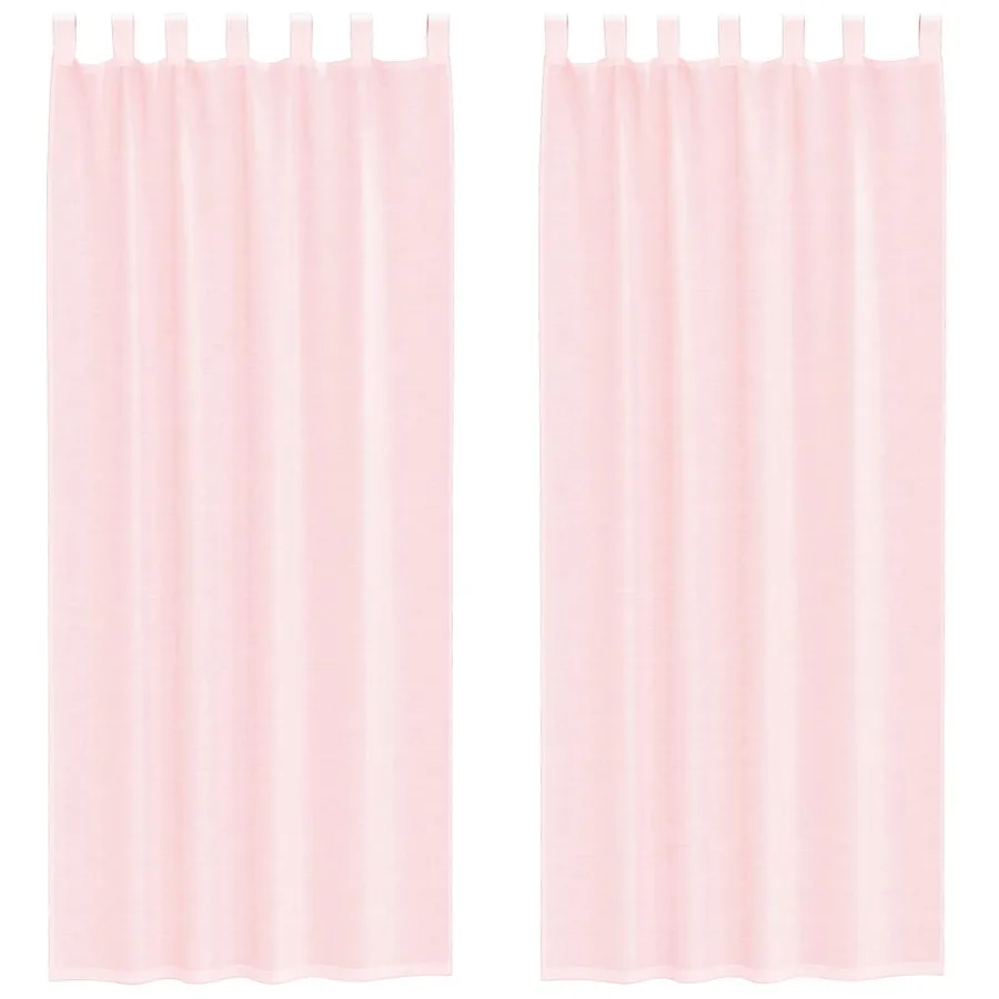 Rideaux en voile avec boucles 2 pcs rose clair 140x260 cm - 2