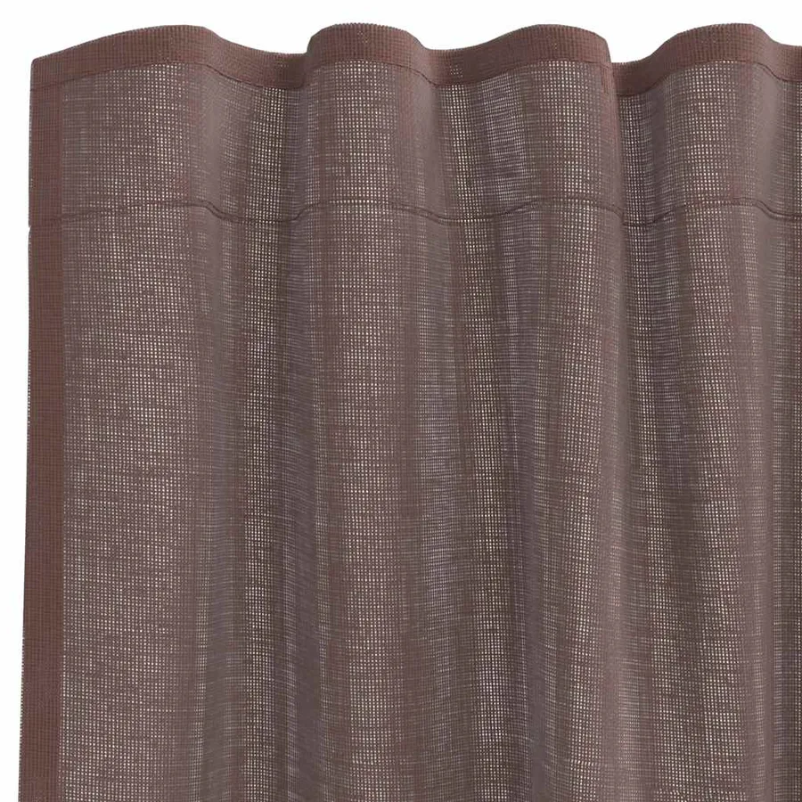 Rideaux en voile avec passants 2 pcs marron - 5