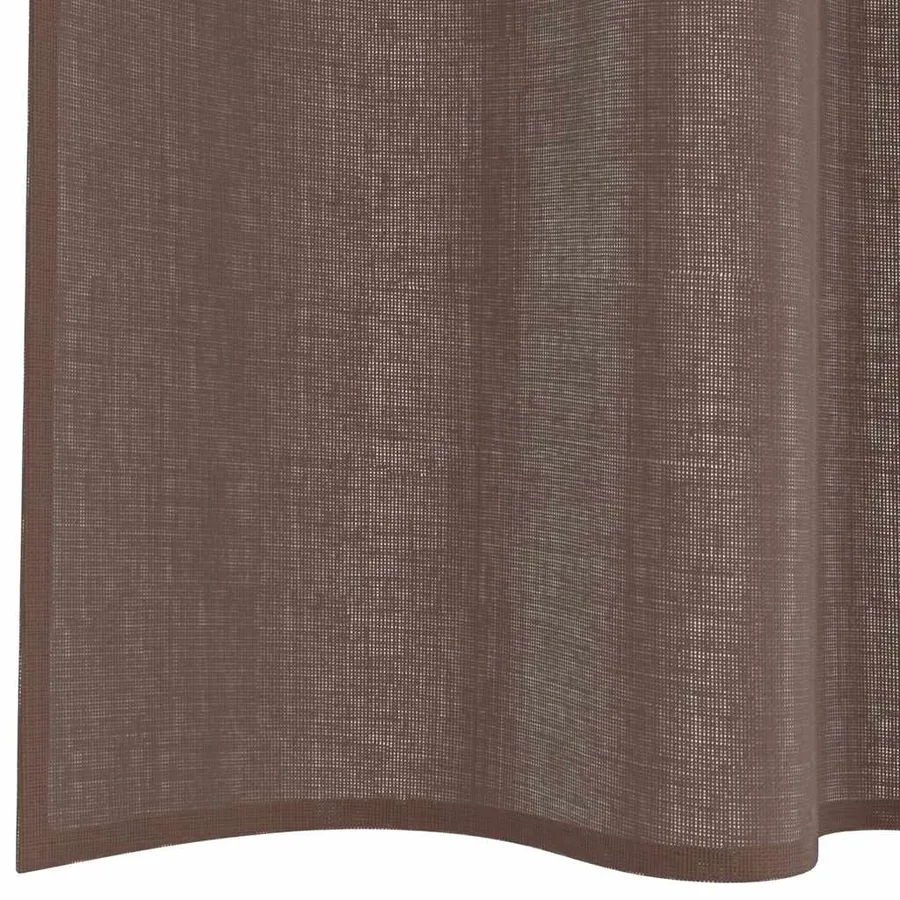 Rideaux en voile avec passants 2 pcs marron - 6