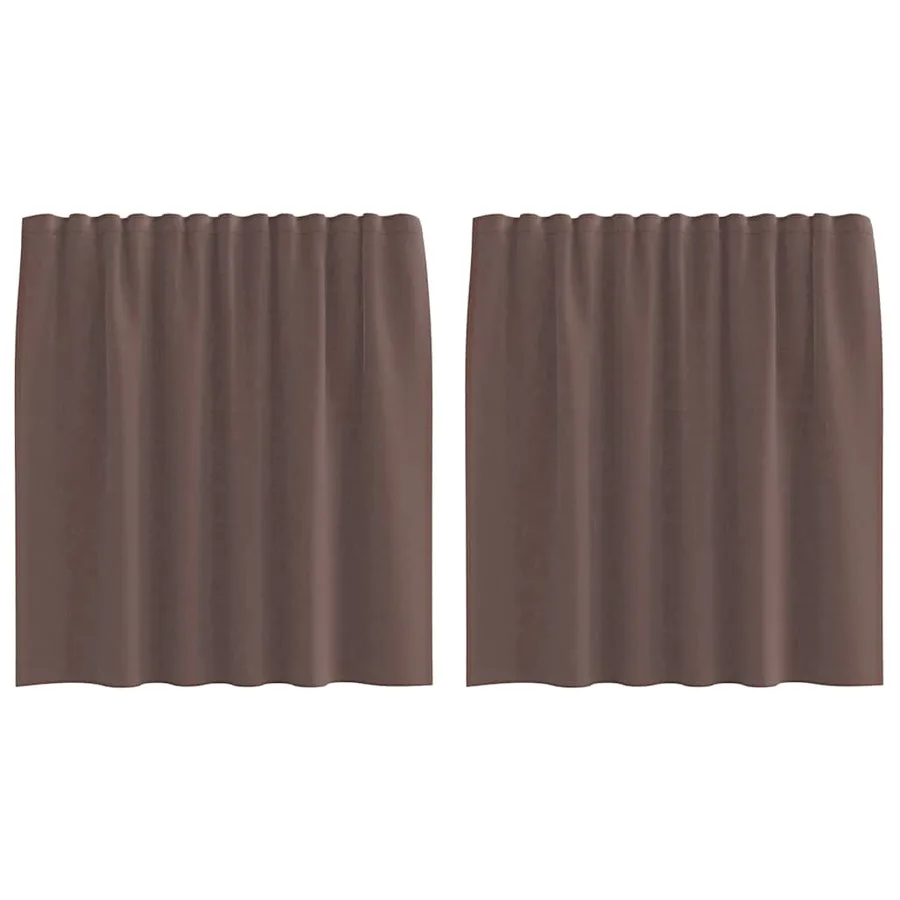 Rideaux en voile avec passe-tringles 2 pcs marron - 2