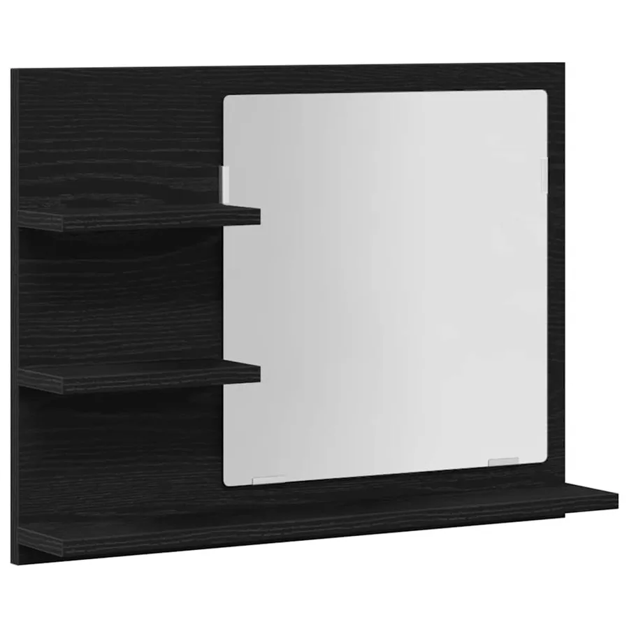 Miroir de salle de bain chêne noir 60x10,5x45cm bois ingénierie - 2