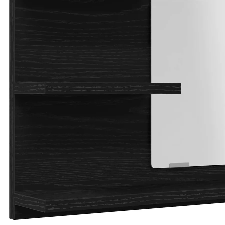 Miroir de salle de bain chêne noir 60x10,5x45cm bois ingénierie - 9