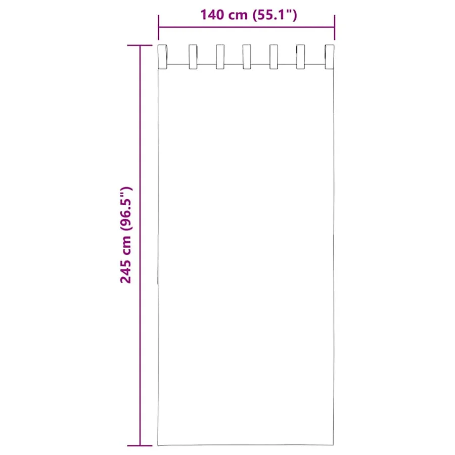 Rideaux en voile avec boucles 2 pcs rose 140x245 cm - 8