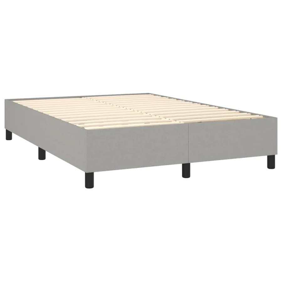 Sommier à lattes de lit et matelas et LED Gris clair 140x190 cm - 5