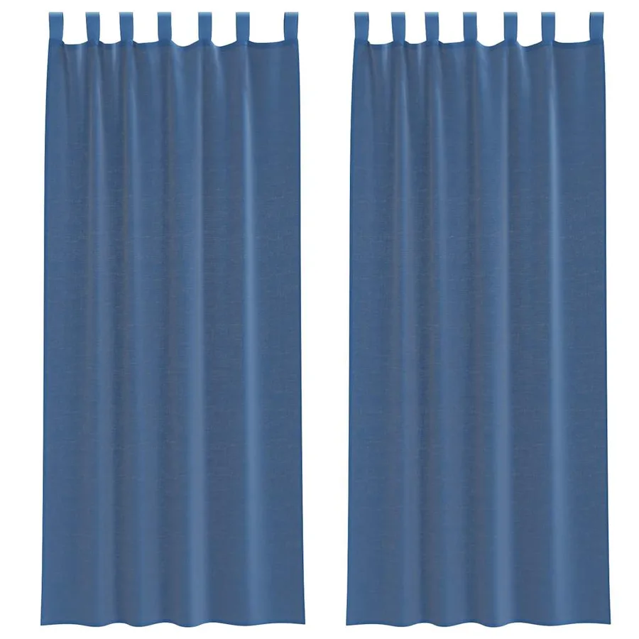 Rideaux en voile avec boucles 2 pcs bleu royal 140x260 cm - 2