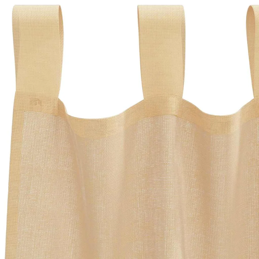 Rideaux en voile avec boucles 2 pcs sable 140x175 cm - 5