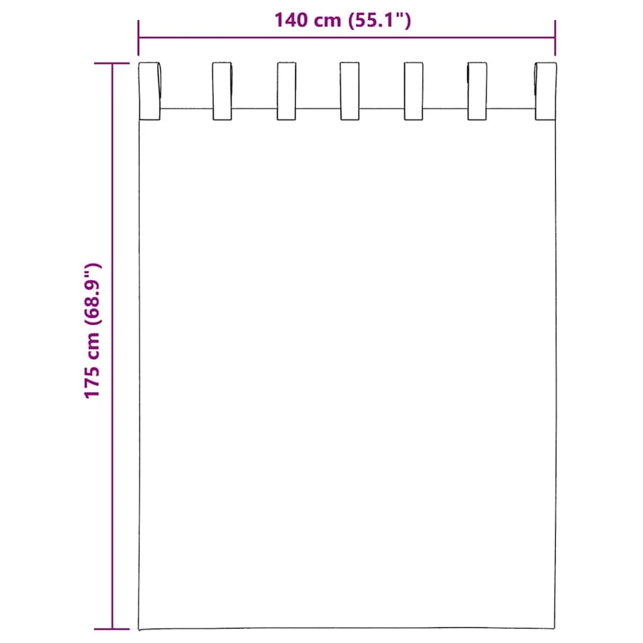 Rideaux en voile avec boucles 2 pcs sable 140x175 cm - 8