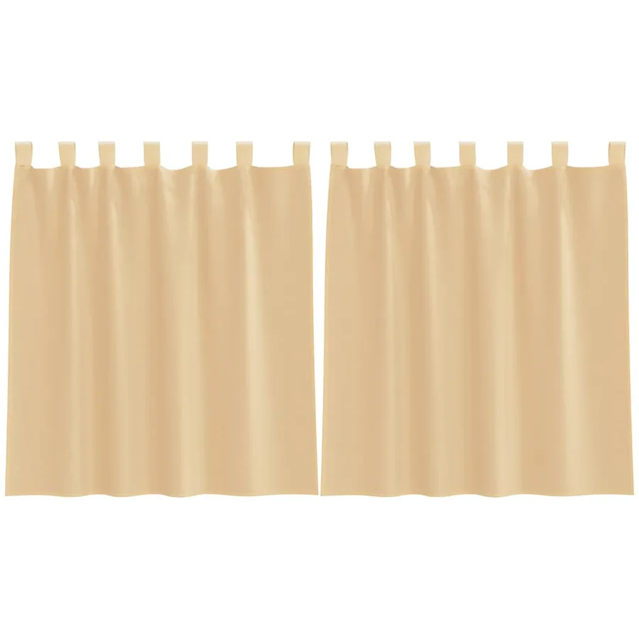 Rideaux en voile avec passe-tringles 2 pcs sable - 2