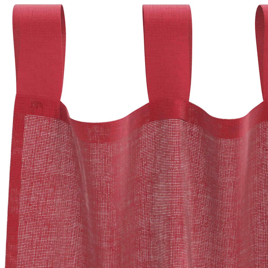 Rideaux en voile avec boucles 2 pcs rouge bordeaux 140x245 cm - 5