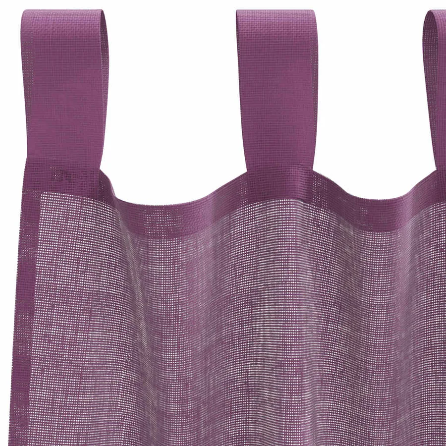 Rideaux en voile avec boucles 2 pcs violet 140x245 cm - 5