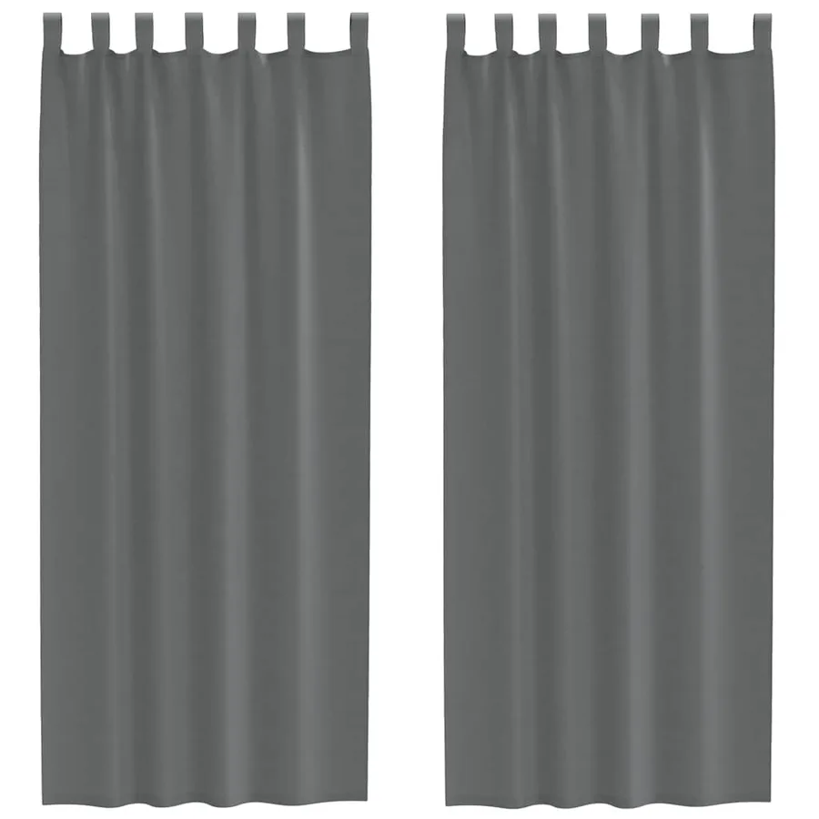 Rideaux en voile avec boucles 2 pcs gris foncé 140x260 cm - 2