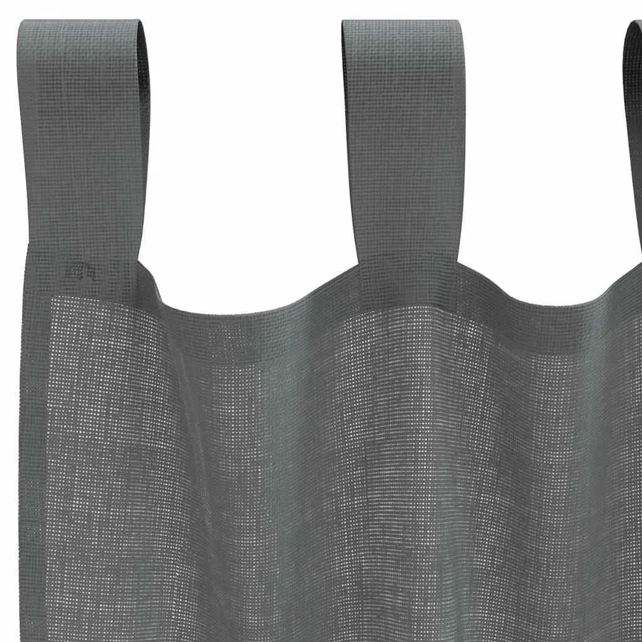 Rideaux en voile avec boucles 2 pcs gris foncé 140x260 cm - 5