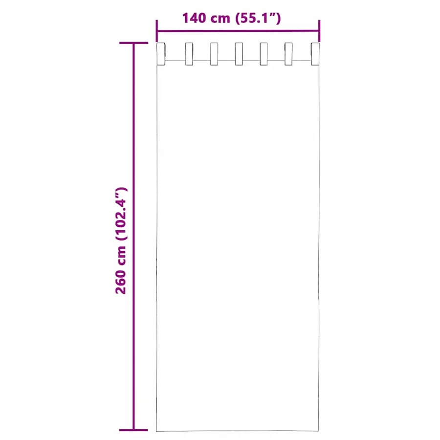 Rideaux en voile avec boucles 2 pcs gris foncé 140x260 cm - 8