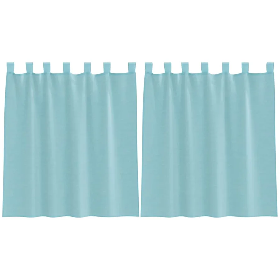 Rideaux en voile avec boucles 2 pcs turquoise 140x140 cm - 2