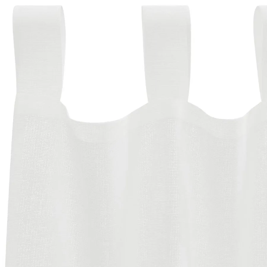 Rideaux en voile avec boucles 2 pcs blanc 140x175 cm - 5