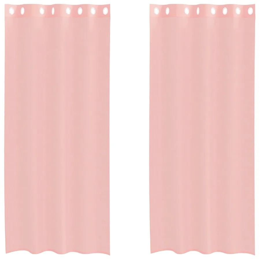 Rideaux en voile avec œillets 2 pcs rose 140x225 cm - 2
