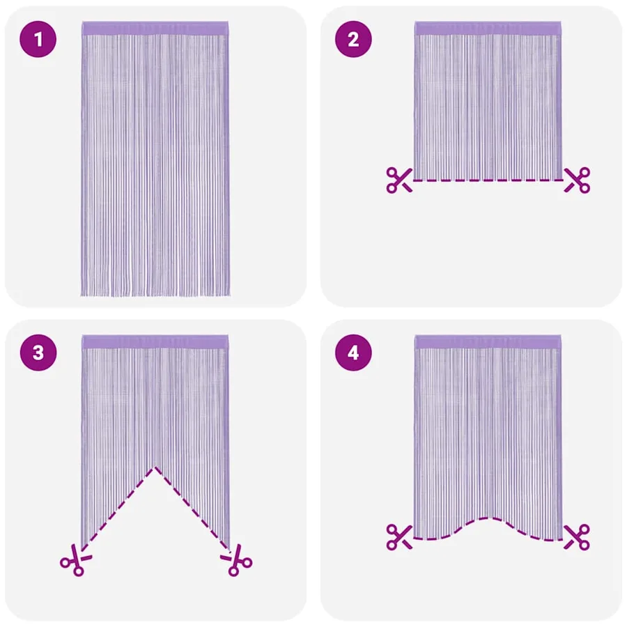 Rideau en fils 2 pcs 140 x 250 cm violet - 6