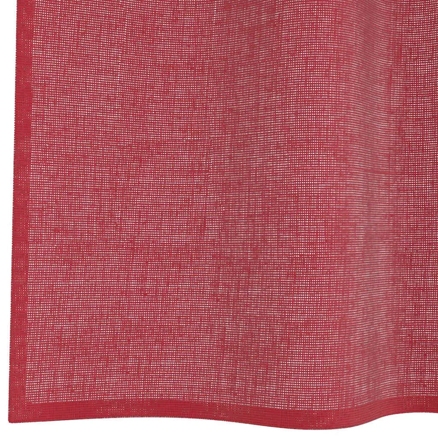 Rideaux en voile avec passe-tringles 2 pcs rouge bordeaux - 6