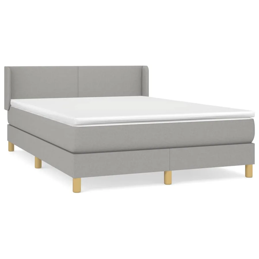 Sommier à lattes de lit avec matelas Gris clair 140x200cm Tissu - 2