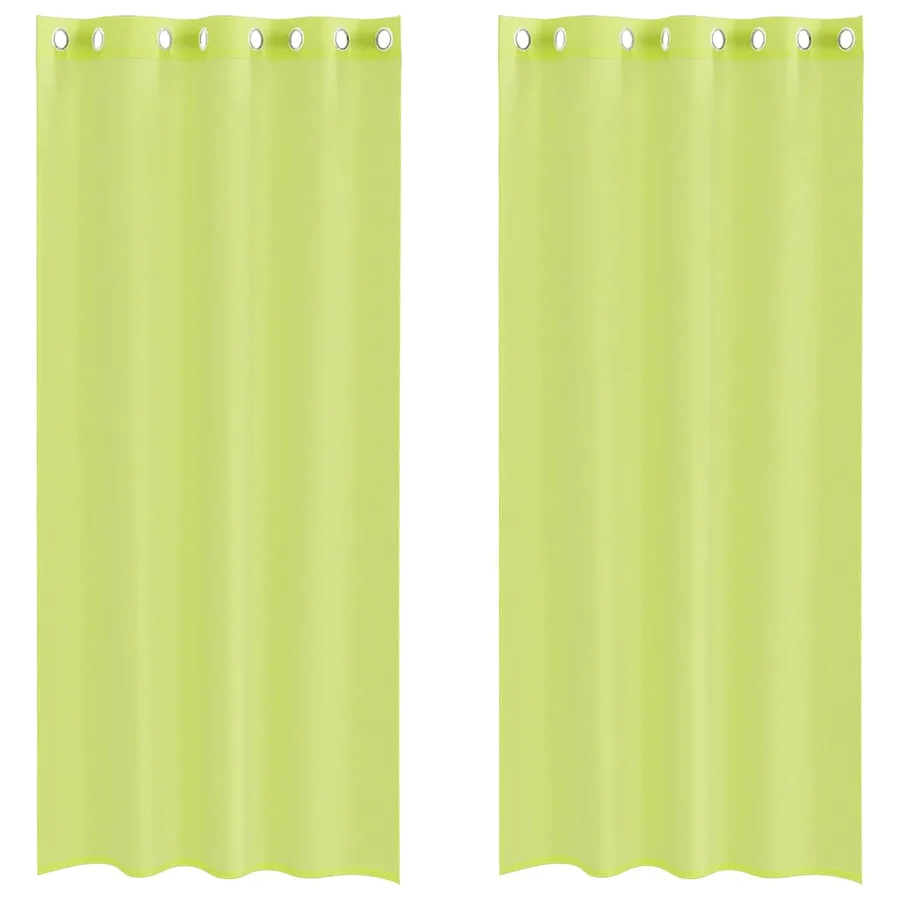 Rideaux en voile avec œillets 2 pcs vert pomme 140x225 cm - 2
