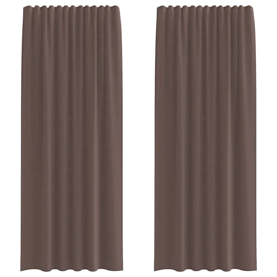 Rideaux en voile avec passe-tringles 2 pcs marron - 2