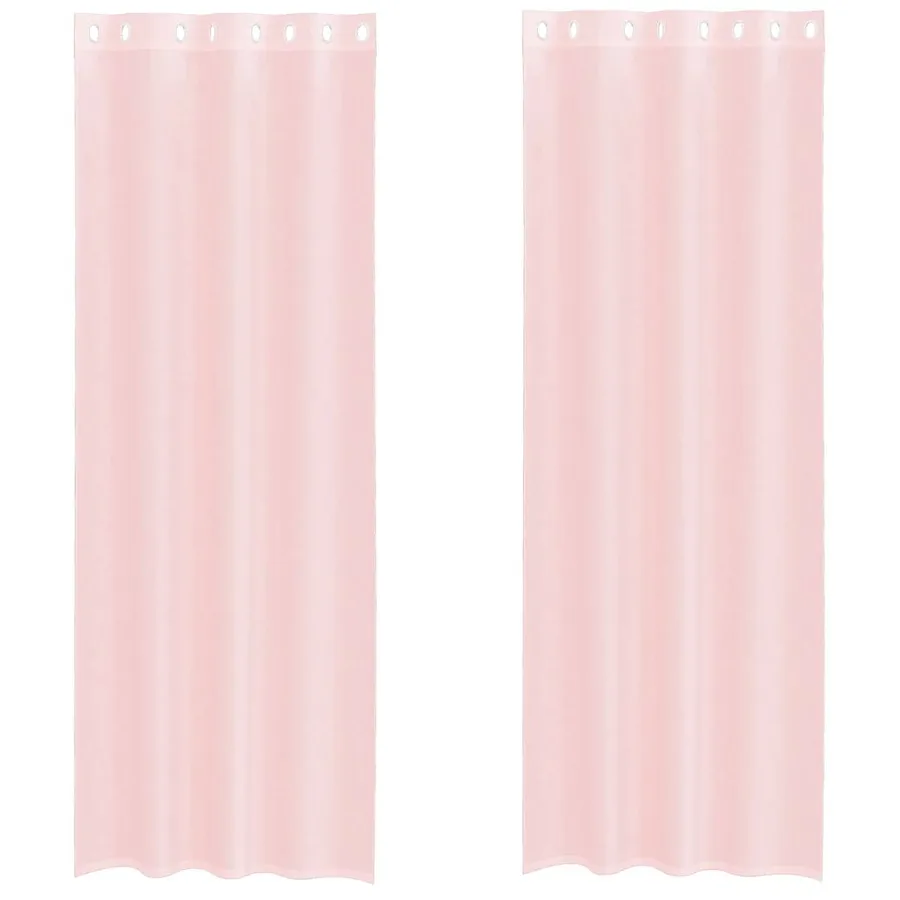 Rideaux en voile avec œillets 2 pcs rose clair 140x300 cm - 2