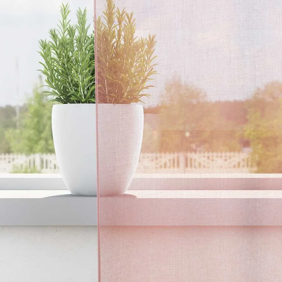 Rideaux en voile avec œillets 2 pcs rose clair 140x300 cm - 3