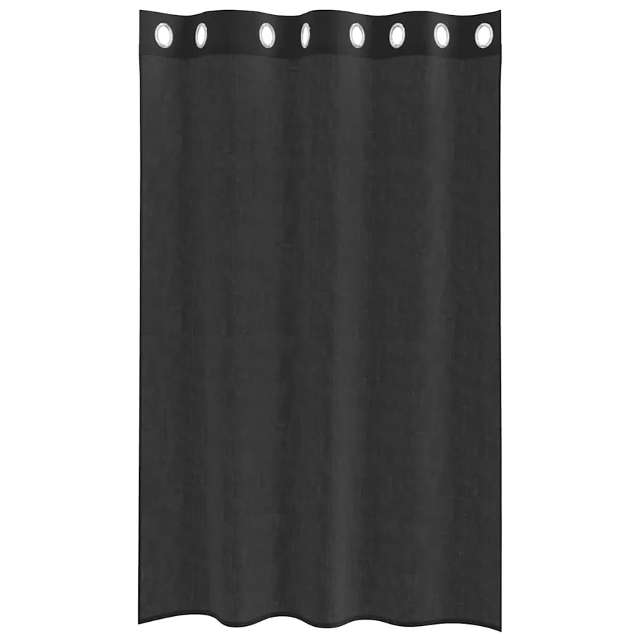 Rideaux en voile avec œillets 2 pcs noir 140x175 cm - 4