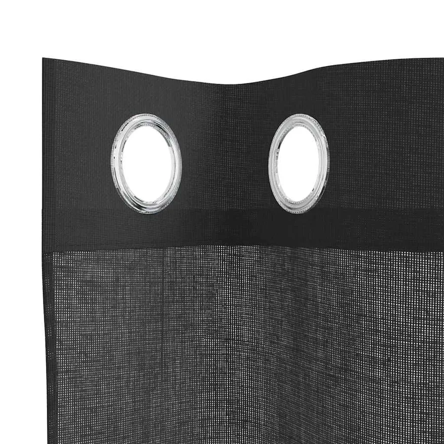 Rideaux en voile avec œillets 2 pcs noir 140x175 cm - 5