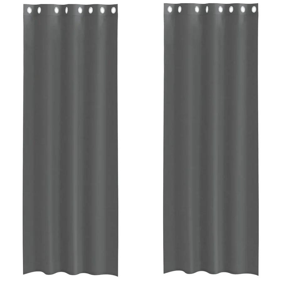 Rideaux en voile avec œillets 2 pcs gris foncé 140x260 cm - 2