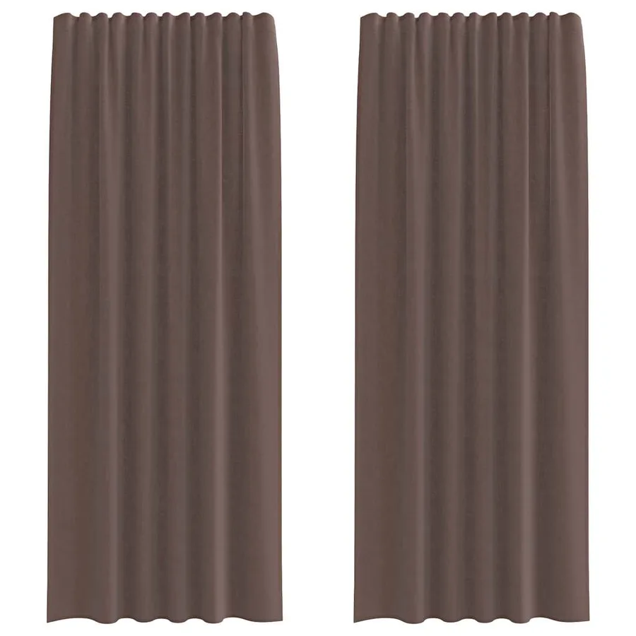 Rideaux en voile avec passants 2 pcs marron - 2