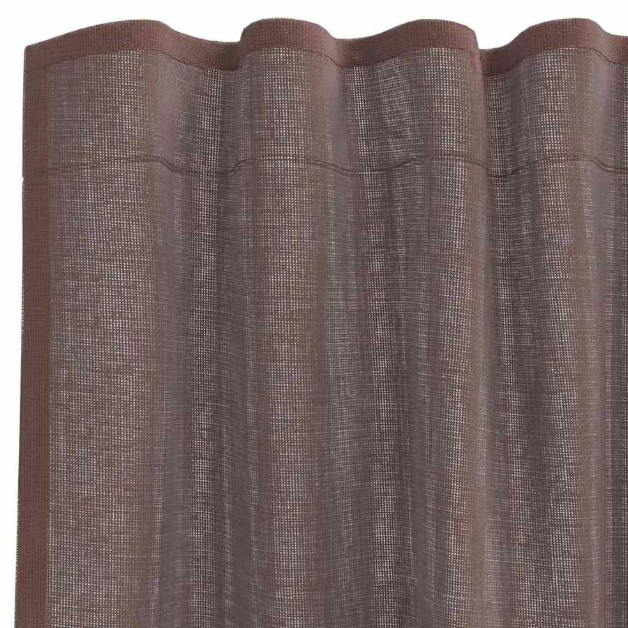 Rideaux en voile avec passants 2 pcs marron - 5