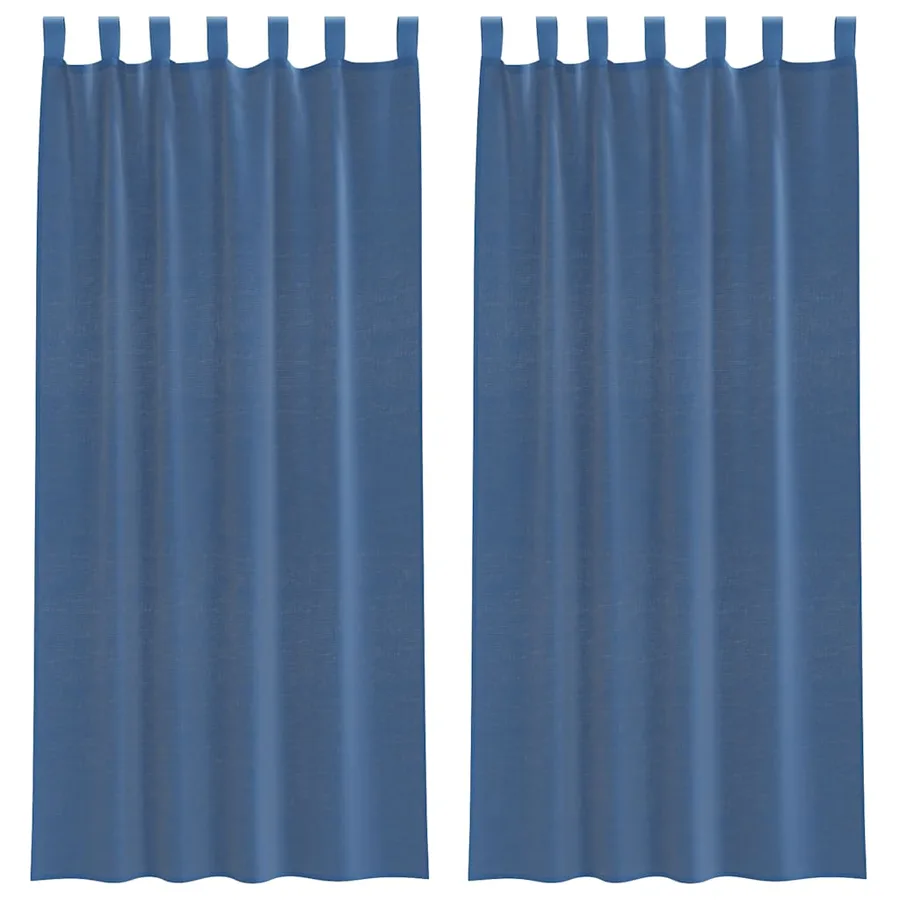 Rideaux en voile avec passe-tringles 2 pcs bleu royal - 2