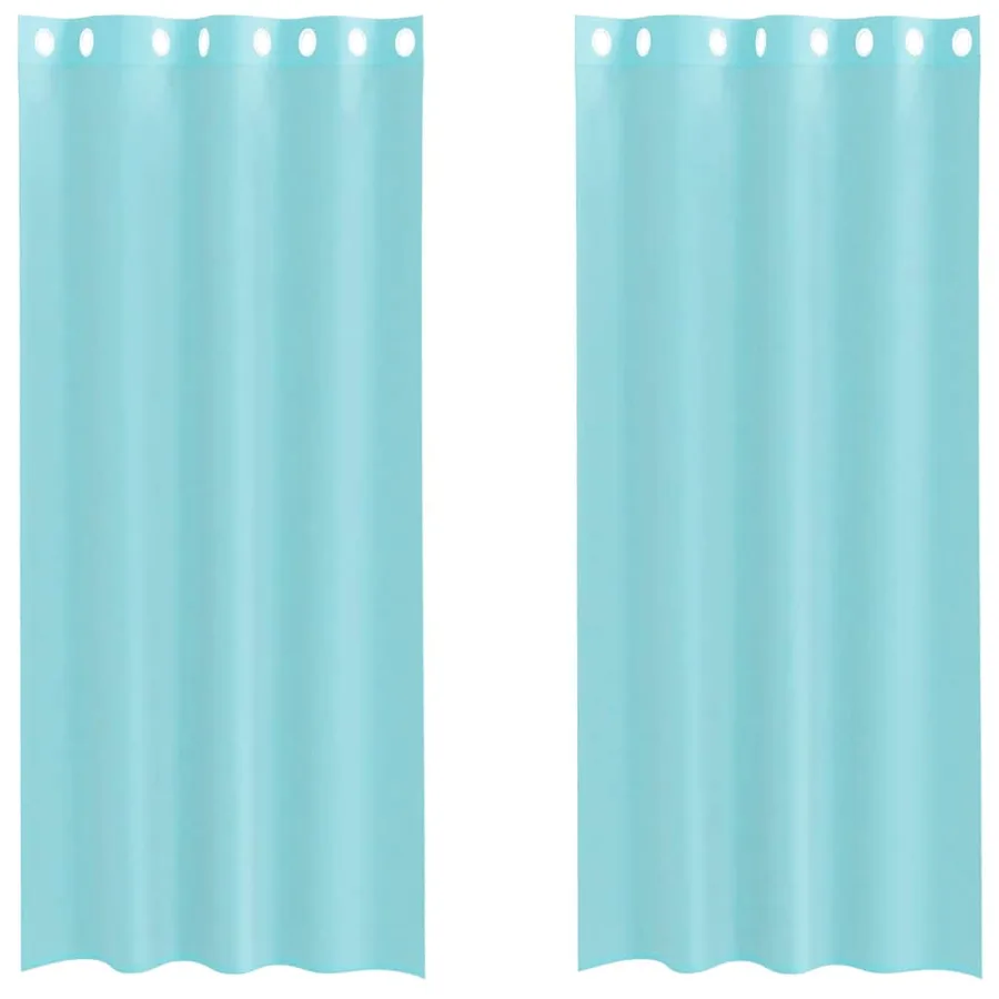Rideaux en voile avec œillets 2 pcs turquoise - 2