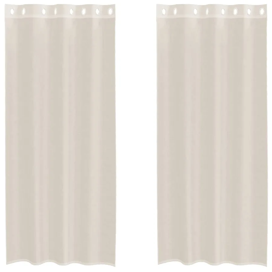 Rideaux en voile avec œillets 2 pcs crème 140x245 cm - 2