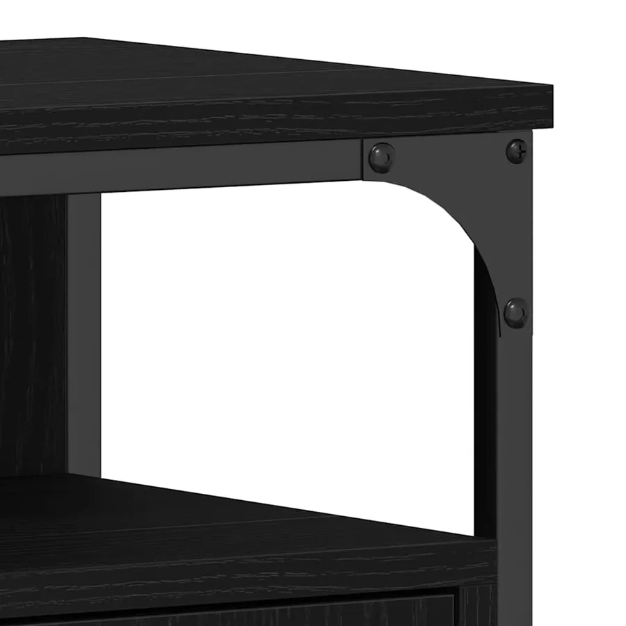 Meuble de Lavabo de Salle de Bain Chêne noir 80 x 30 x 60 cm - 10