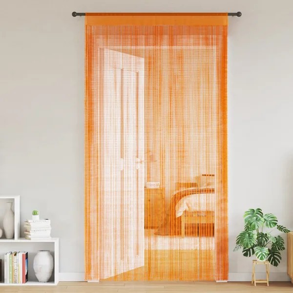 Rideaux à fils 2 pcs orange 100x250 cm