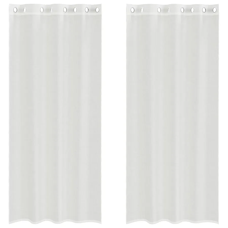 Rideaux en voile avec œillets 2 pcs blanc - 2