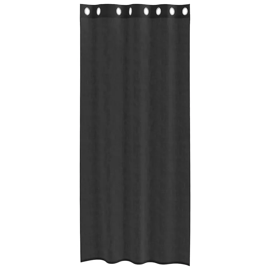 Rideaux en voile avec œillets 2 pcs noir 140x245 cm - 4