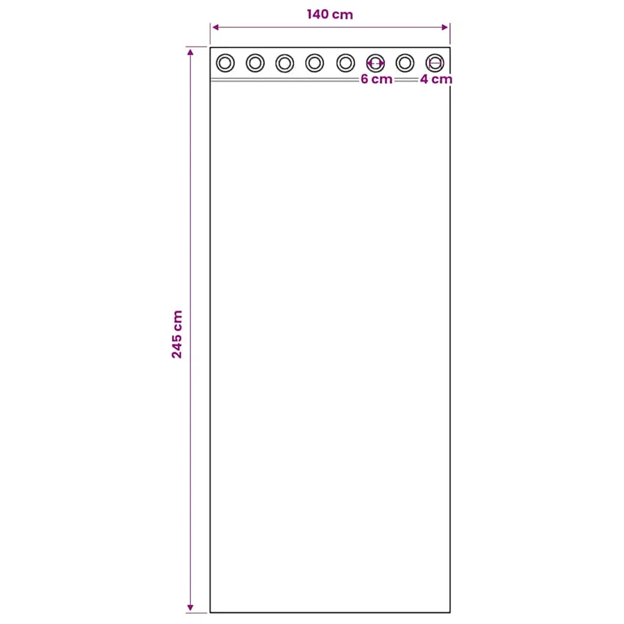 Rideaux en voile avec œillets 2 pcs noir 140x245 cm - 8