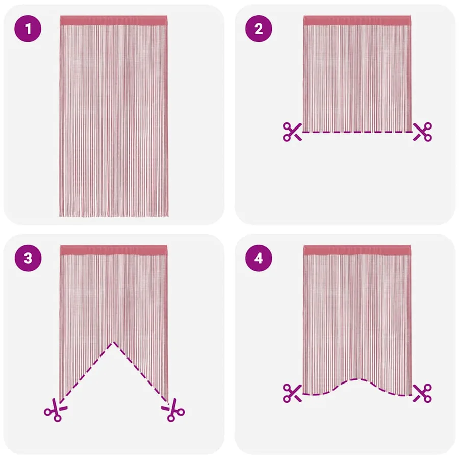 Rideaux à fils 2 pcs rose 100x250 cm - 6