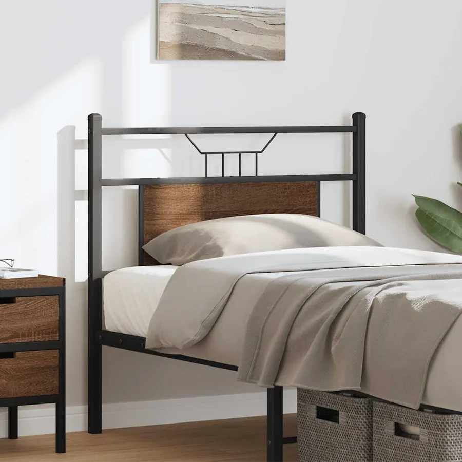 Tête de lit de remplacement chêne marron 75 cm bois d'ingénierie et acier