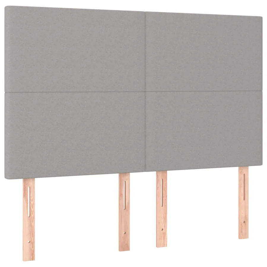 Tête de lit à LED Gris clair 144x5x118/128 cm Tissu - 4