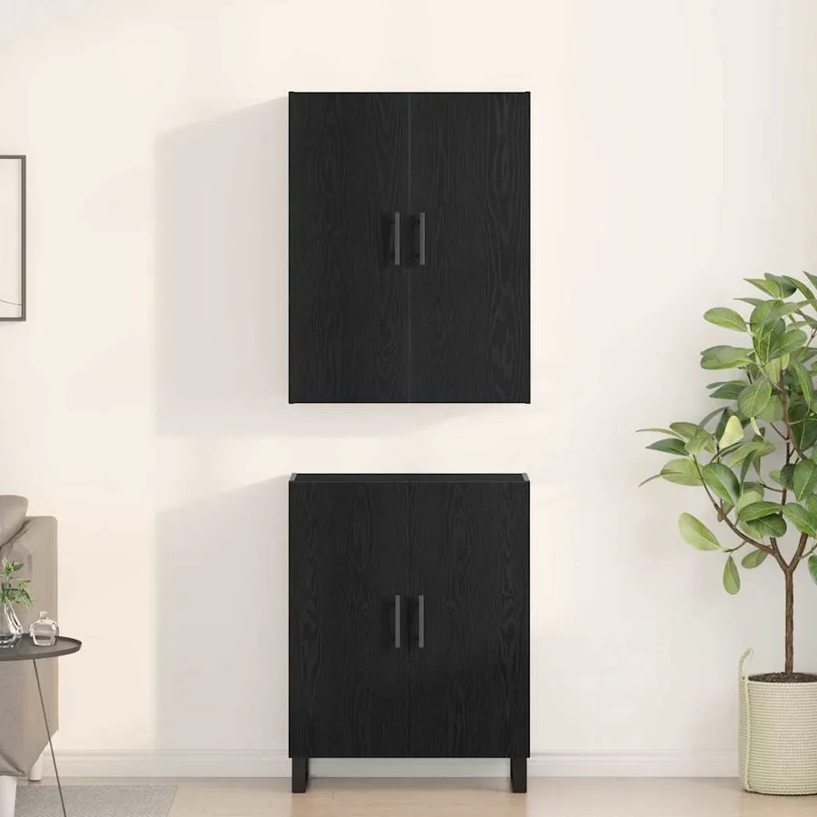 Haut Armoire 2 pcs Chêne noir 69,5 x 34 x 180 cm - 4