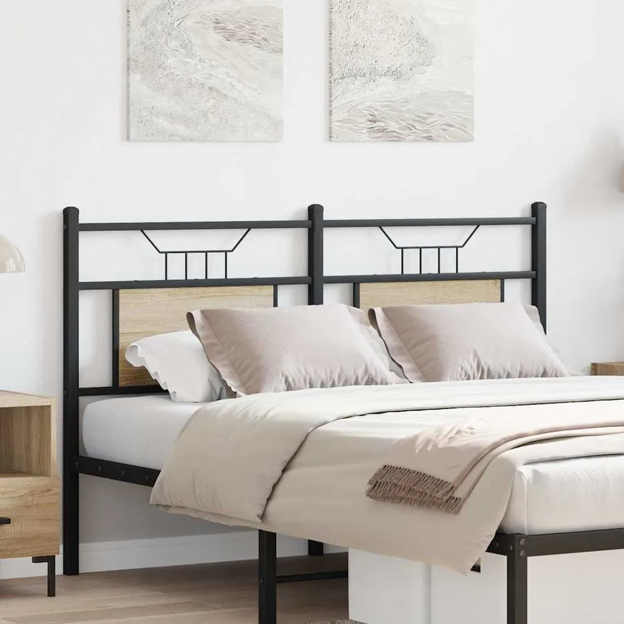 Tête de lit de remplacement chêne sonoma 140 cm bois d'ingénierie et acier - 3