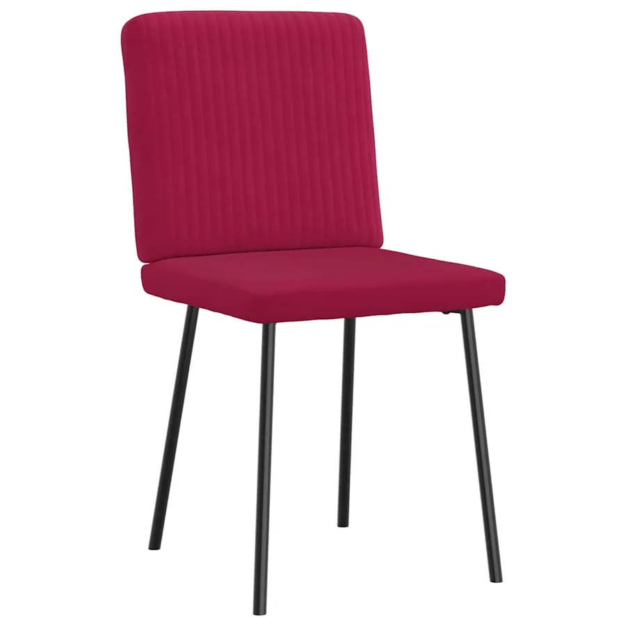 Chaises à manger lot de 2 Rouge bordeaux Velours - 3