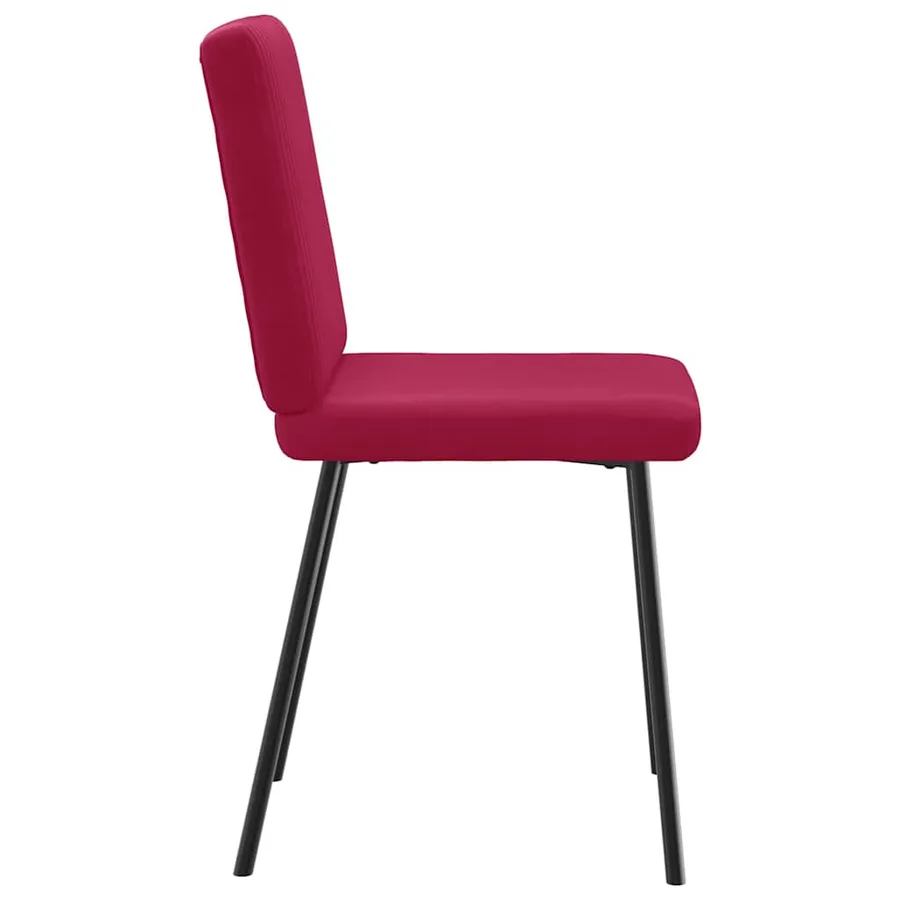 Chaises à manger lot de 2 Rouge bordeaux Velours - 5
