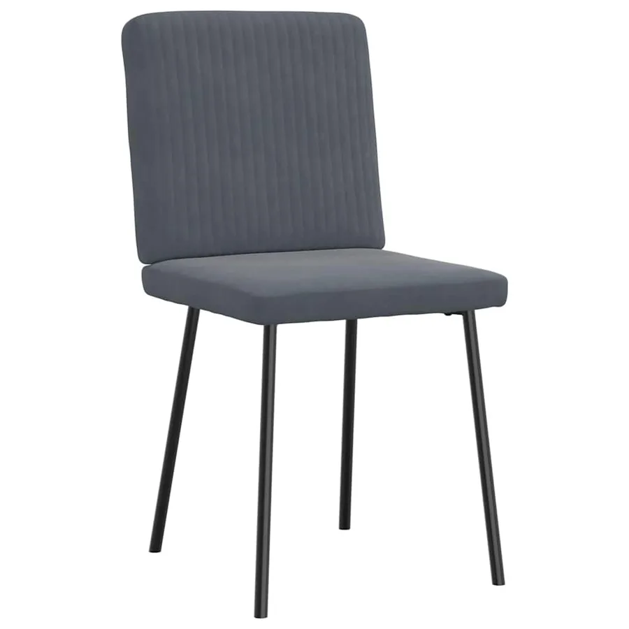 Chaises à manger lot de 2 Gris foncé Velours - 3